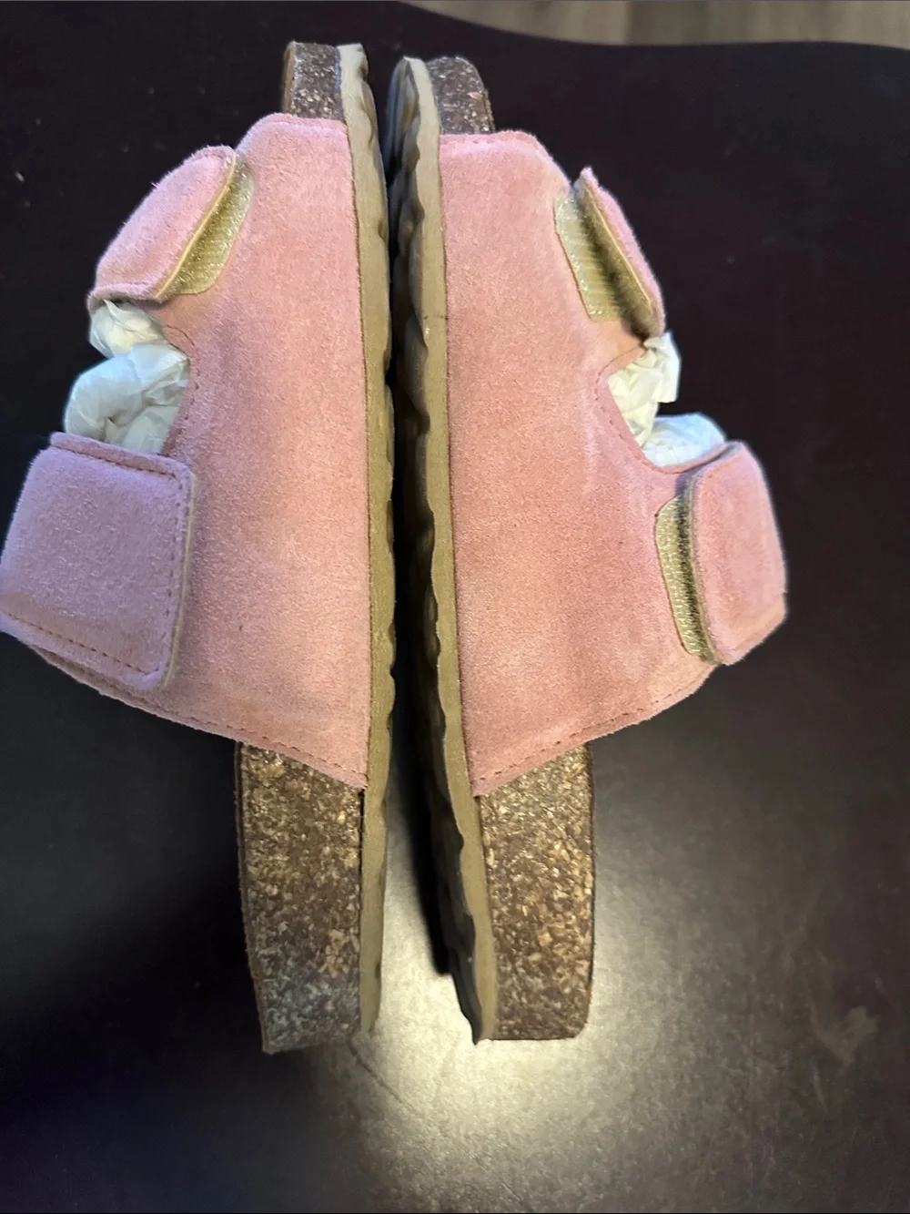 Bio-Goose Pink Suede Double-Strap Slide Sandals